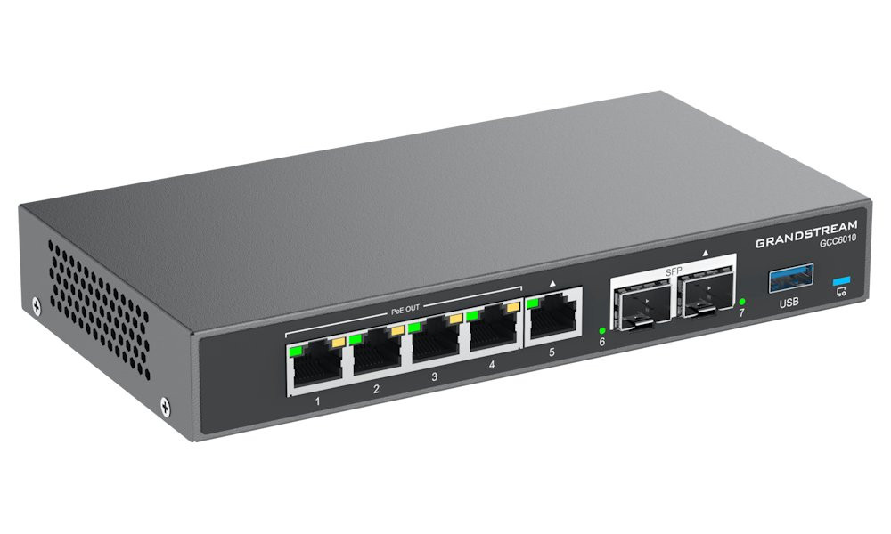 Grandstream GCC6010 all-in-one řešení (VPN router, NGFW, PoE switch a IP PBX), GCC6010
