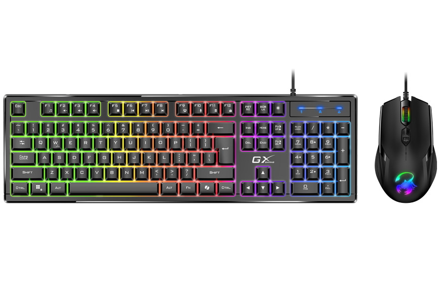 GENIUS GX GAMING Scorpion KM-GX6/ drátový set klávesnice s myší/ RGB podsvícení/ Copilot/ USB/ černá/ CZ+SK layout, 31330010403