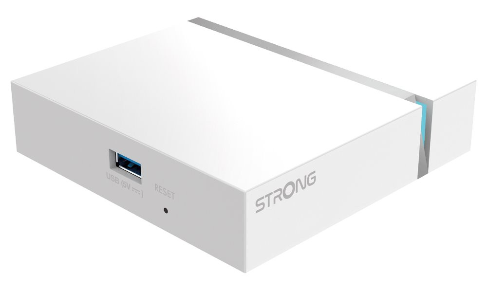 STRONG android box LEAP-S3+V2/ 4K UHD/ H.265/HEVC/ NETFLIX/ O2 TV/ HBO Max/ HDMI/ USB/ LAN/ Wi-Fi/ Android TV 11/ bílý