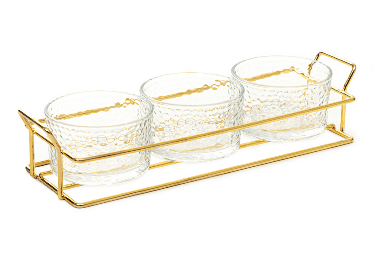 Sada misek | SERENE | transparentní na stojanu, 3 ks | 31 x10 cm | 849980