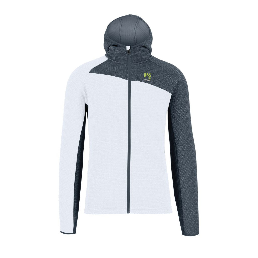 KARPOS Averau Full-Zip Hoodie Fleece, Bright White/Dark Slate velikost: L