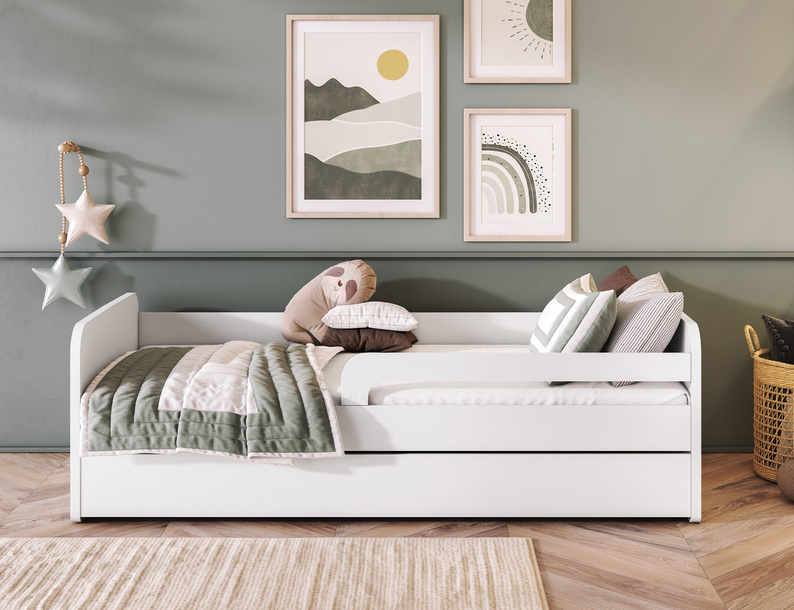 Dětská postel Duuli Barva korpusu: Bílá, Provedení: S matrací, Rozměr: 80 x 200 cm