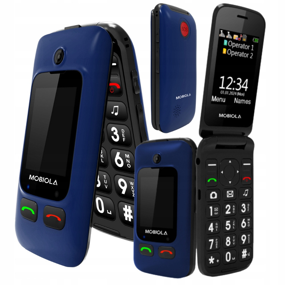 Telefon Pro Seniory S Mobilní Klopou Hlasitá Omáčka Nabíjecí Stanice Modrá