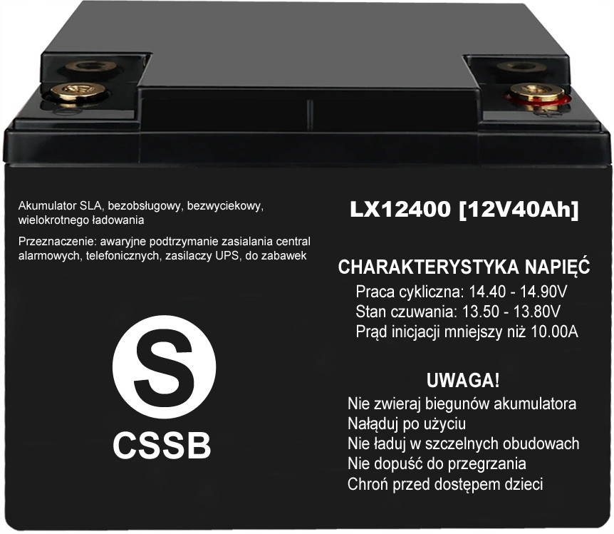 Akumulátor 12V 40Ah Agm Výkonné Bezúdržbové Záložní Napájení Kempování Lodž