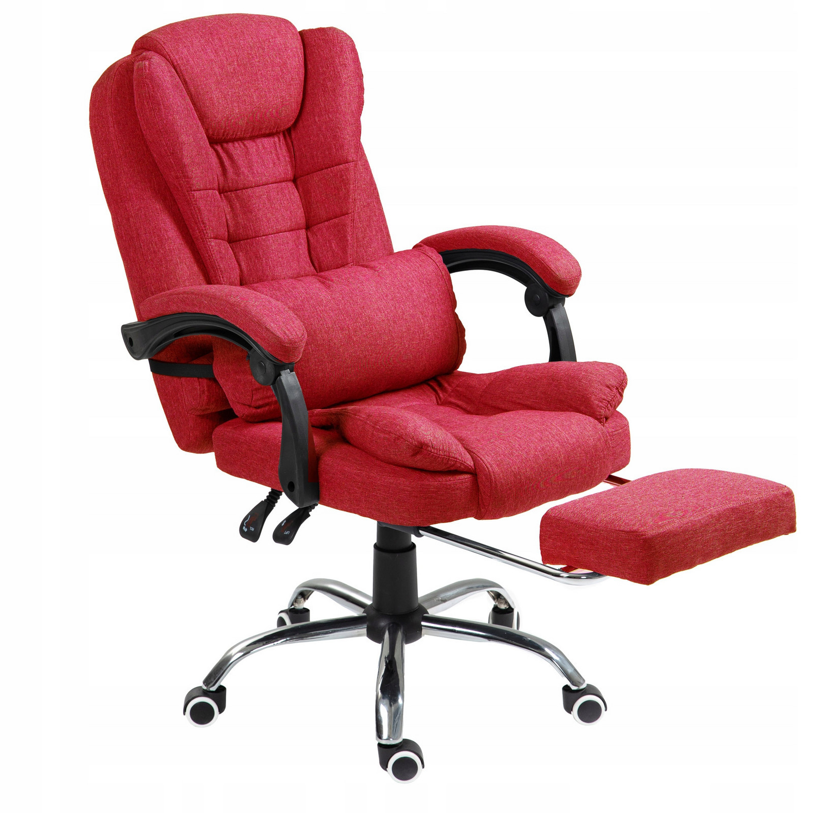 Látkové kancelářské křeslo podnožka Giosedio NBR001 Červená