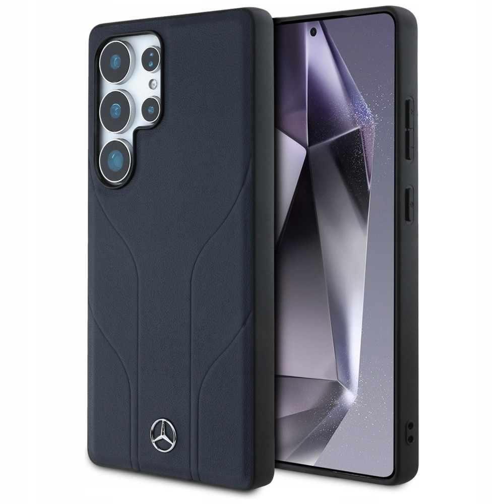Mercedes Leather Debossed Lines MagSafe Pouzdro pro Samsung Galaxy S25 Ult