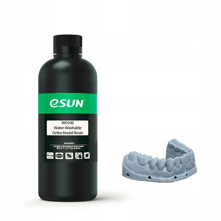 eSun pryskyřice WO100 Water Washable Ortho Model Resin šedá 500g