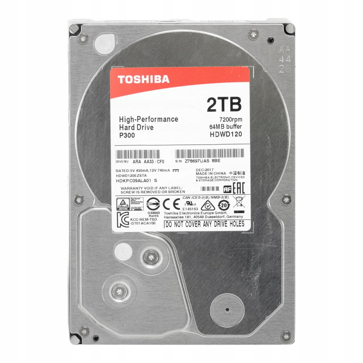 Toshiba P300 2TB 7.2K 64MB Sata III 3.5'' HDWD120EZSTA