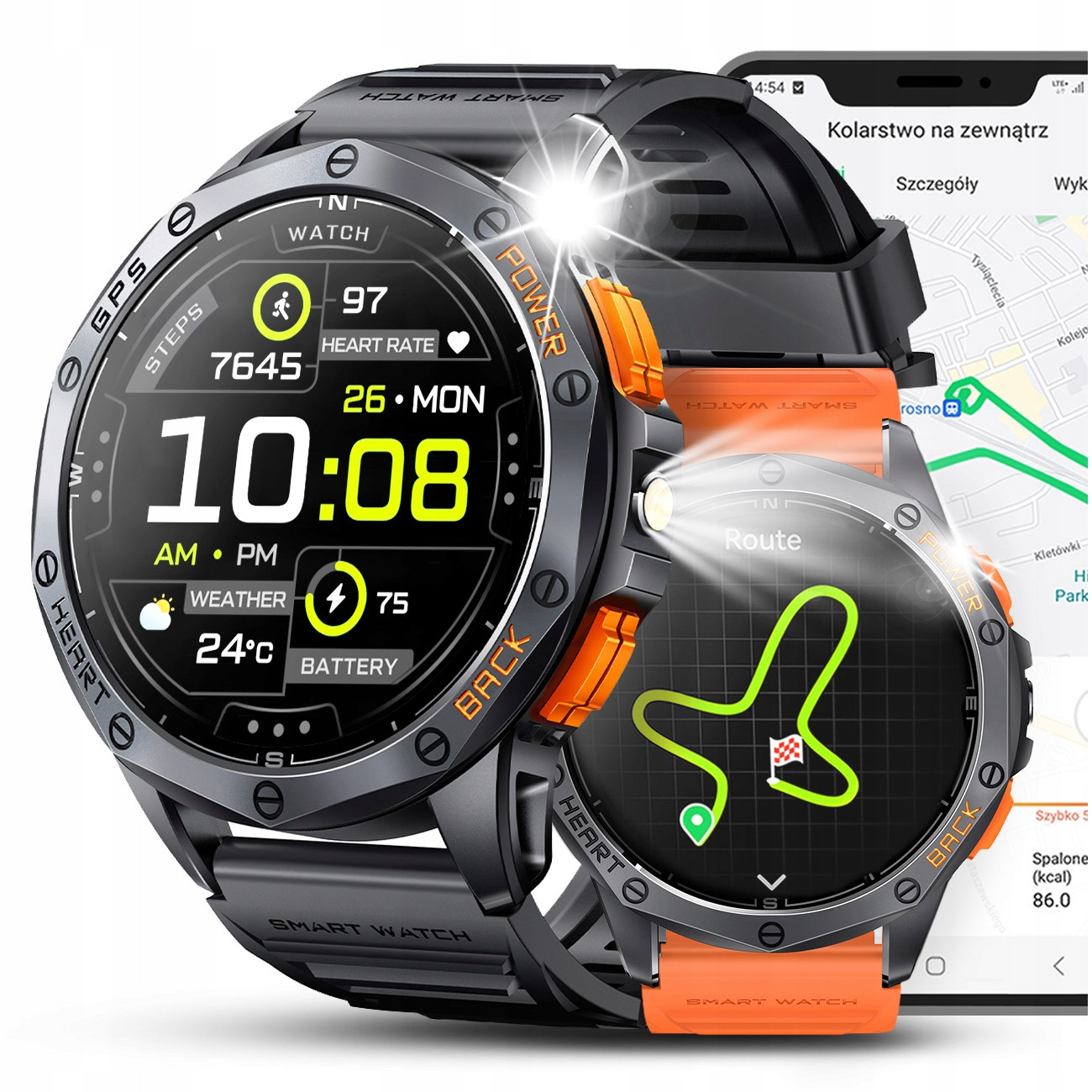 Chytré Hodinky Pánské Gps Menu Polské Vodotěsné Sportovní Hovory Smart Watch Pl