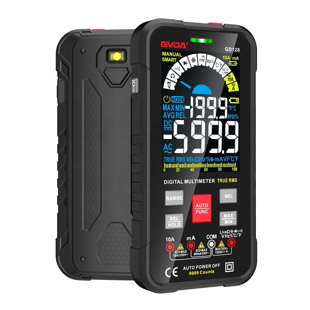 Gvda GD128 digitální multimetr s LCD displejem černý