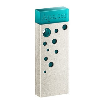 Apacer USB flash disk, USB USB 2.0, 64GB, AH11J, Turquoise green, AP64GAH11JG-1, USB A, dustproof,waterproof