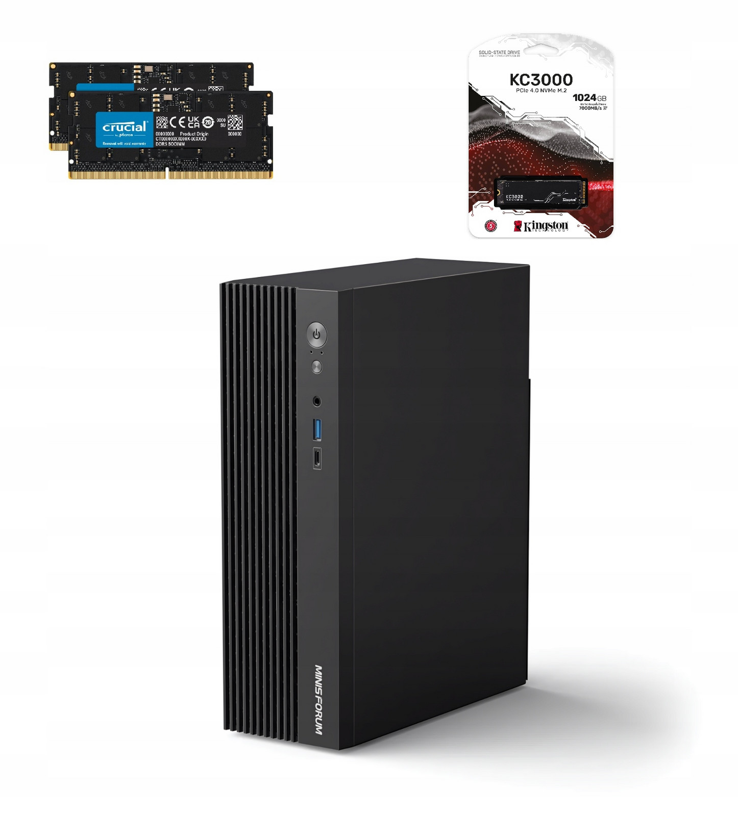 Mini počítač Pc Sff Ryzen 9 7945HX, 64GB DDR5, 1TB KC3000, PCle 5.0 x16