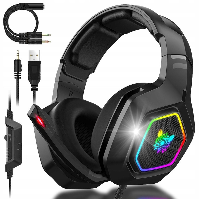 Onikuma K10 Sluchátka Přes Uši Drátová S Mikrofonem Pro Pc Rgb