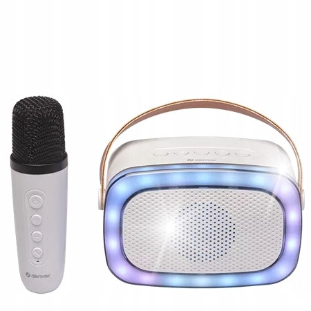 Bluetooth reproduktor s Led osvětlením a mikrofonem Karaoke Denver BTM-610