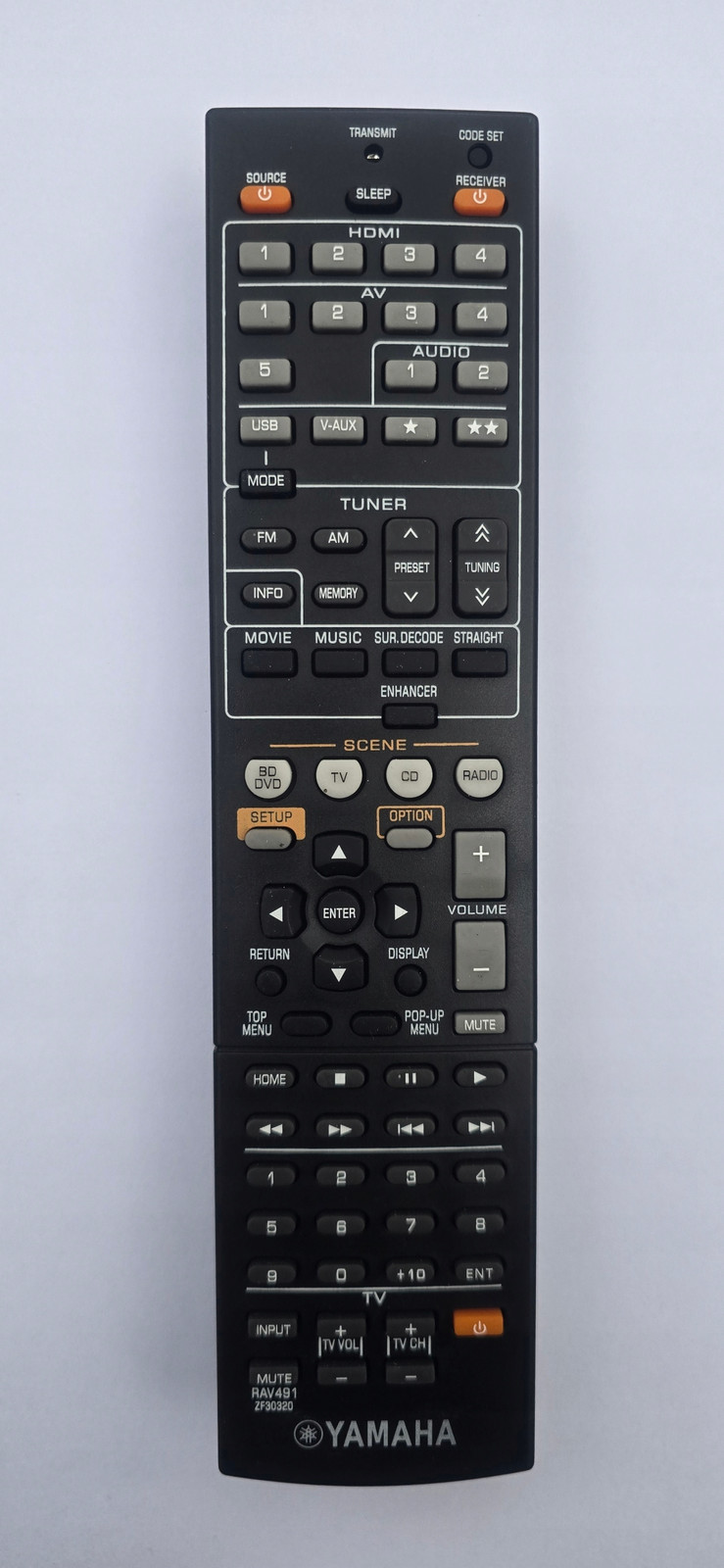 Dálkové Ovládání Yamaha RAV491 HTR-3064 HTR-3065 HTR-4064 HTR-5065 Originál