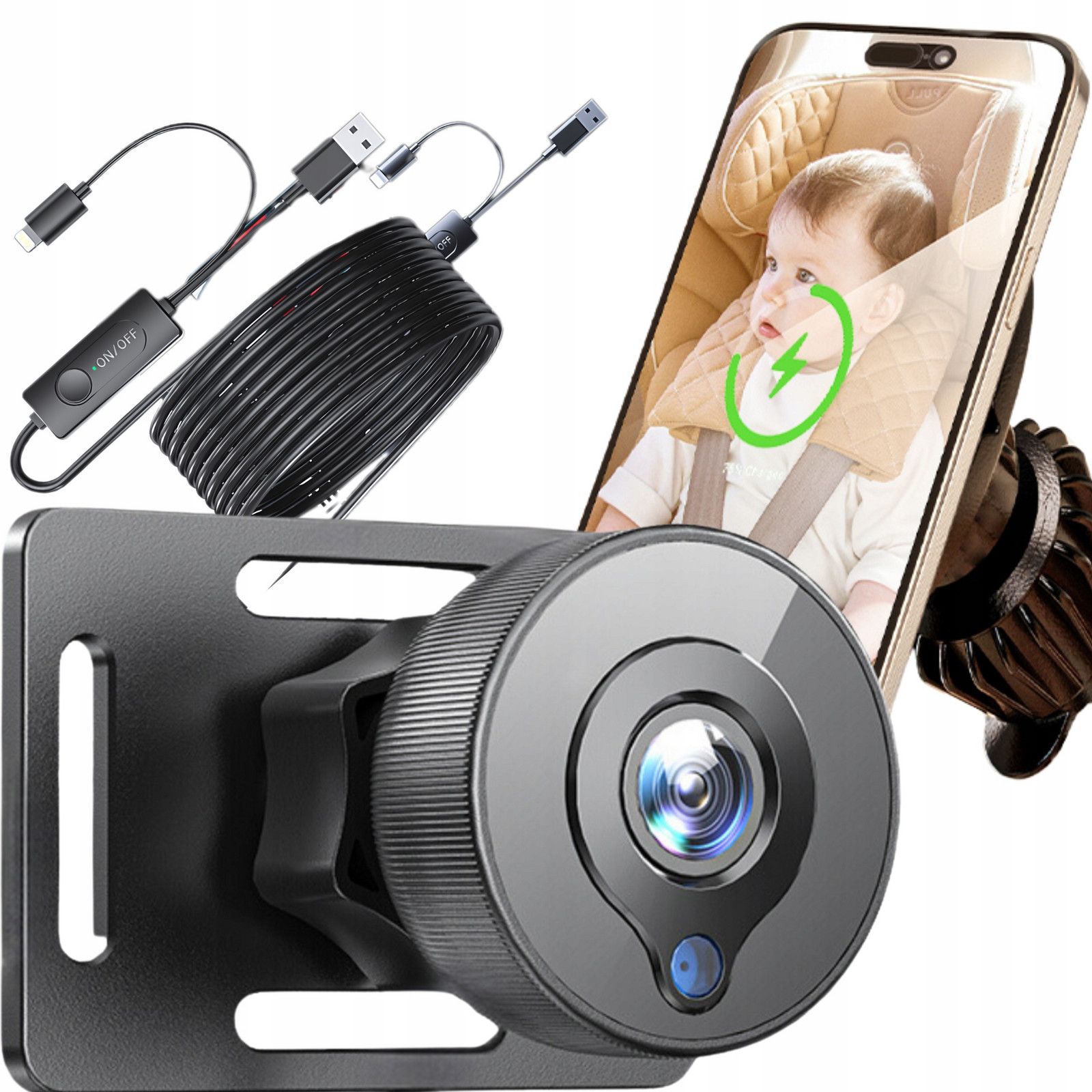 Automobilová Chůvička Elektronická Pro Miminka Kamera S Nočním Viděním HD1080