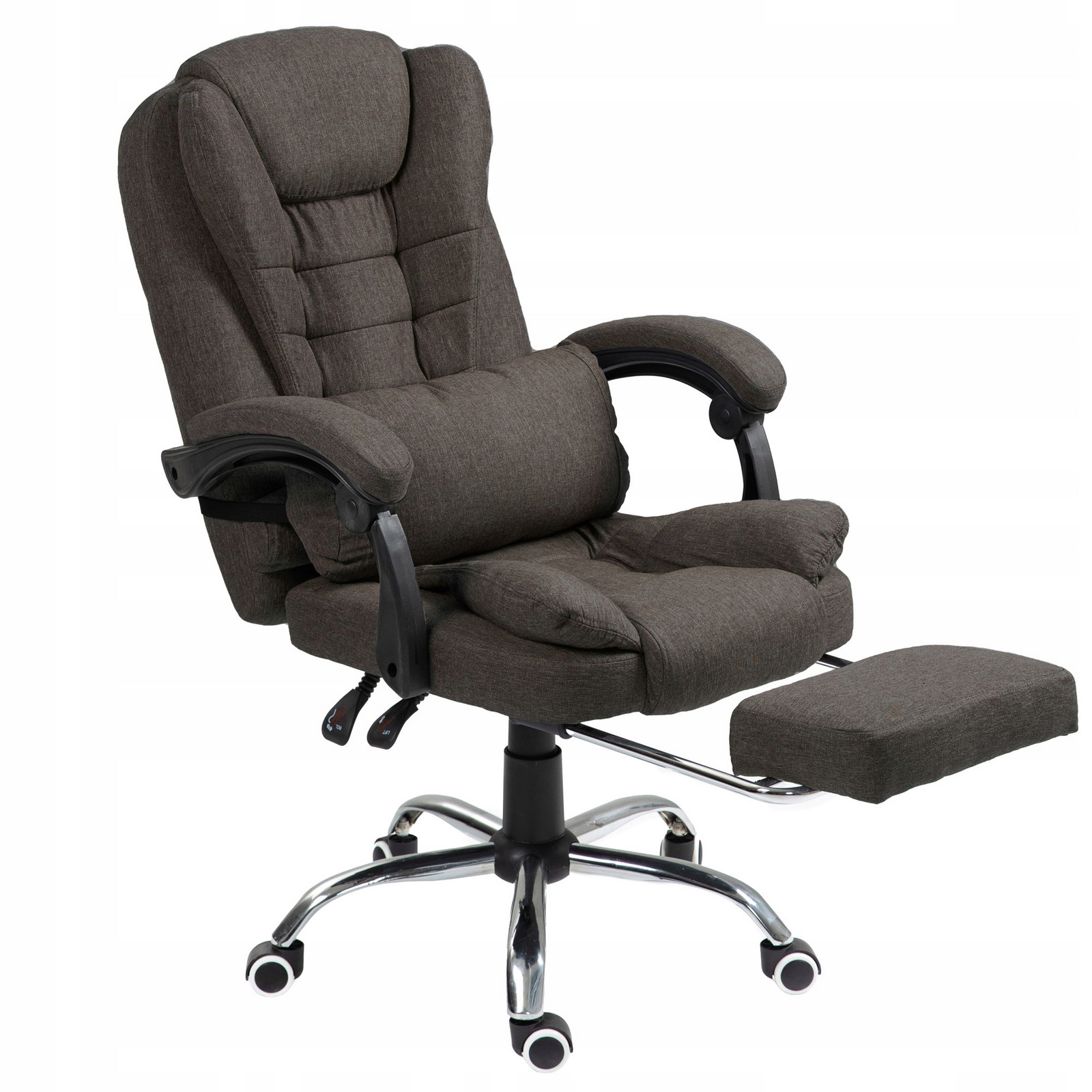 Látkové kancelářské křeslo podnožka Giosedio NBR003 hnědá