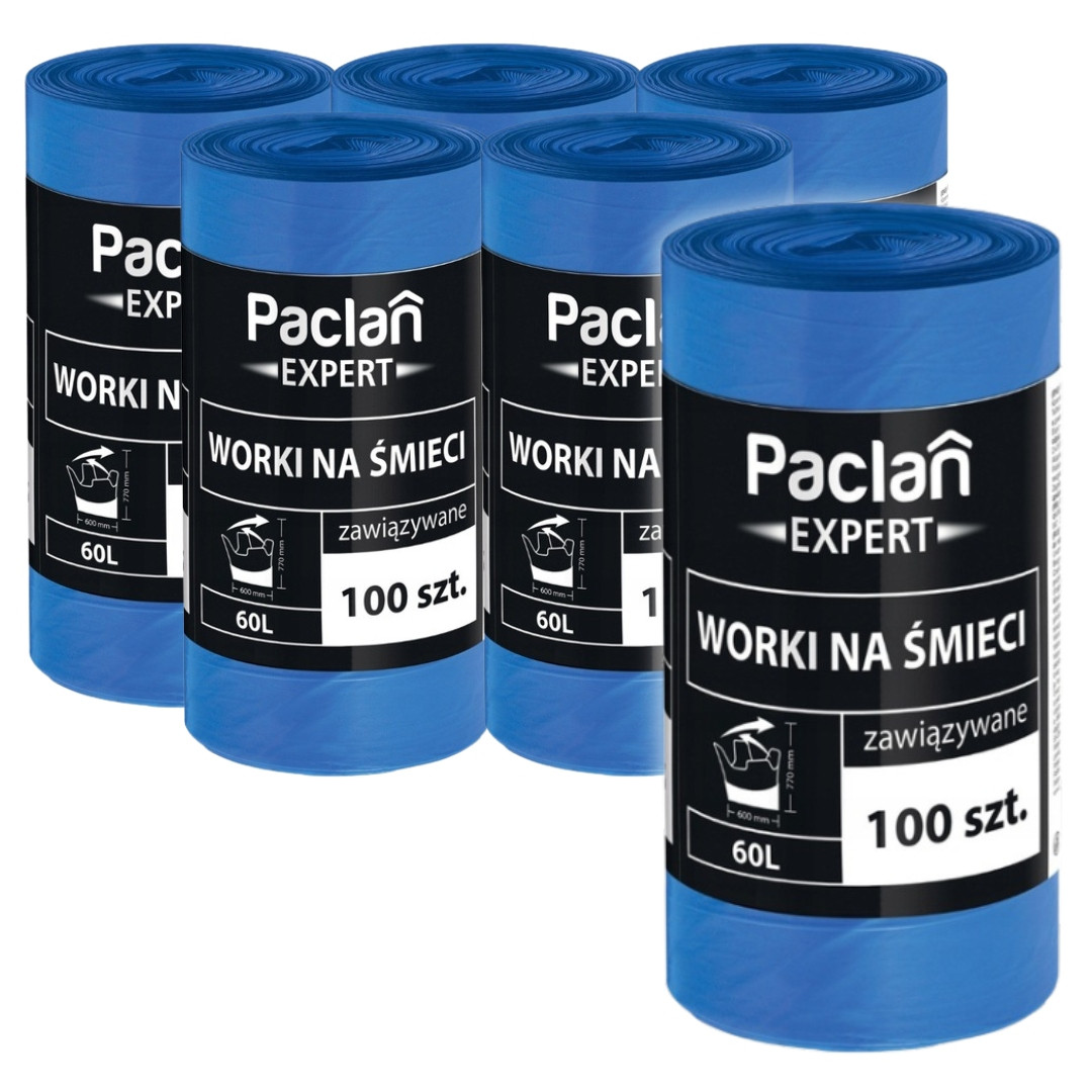 Paclan Expert Pytle na odpadky Univerzální 60l 100 Pytlíků Sada 6 Váleček