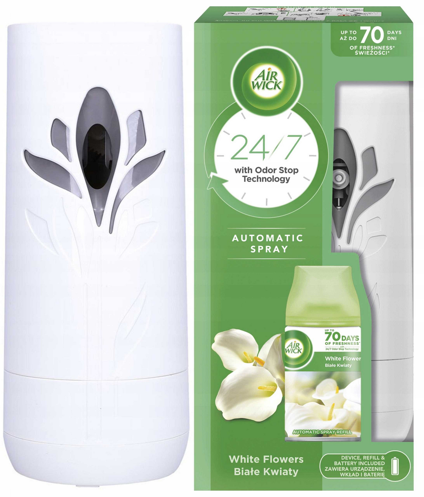 Air Wick Freshmatic Bílé květy/White Flowers 250 ml Set