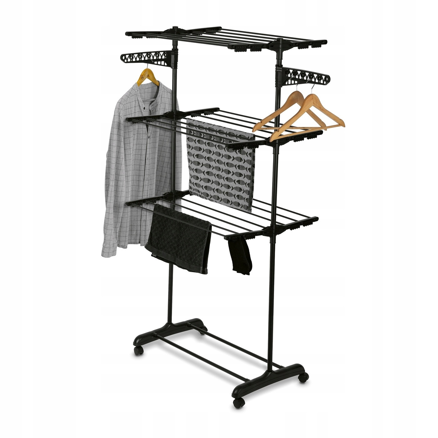 Sušák na prádlo vertikální Konighoffer 76 x 55 x 155 cm černý