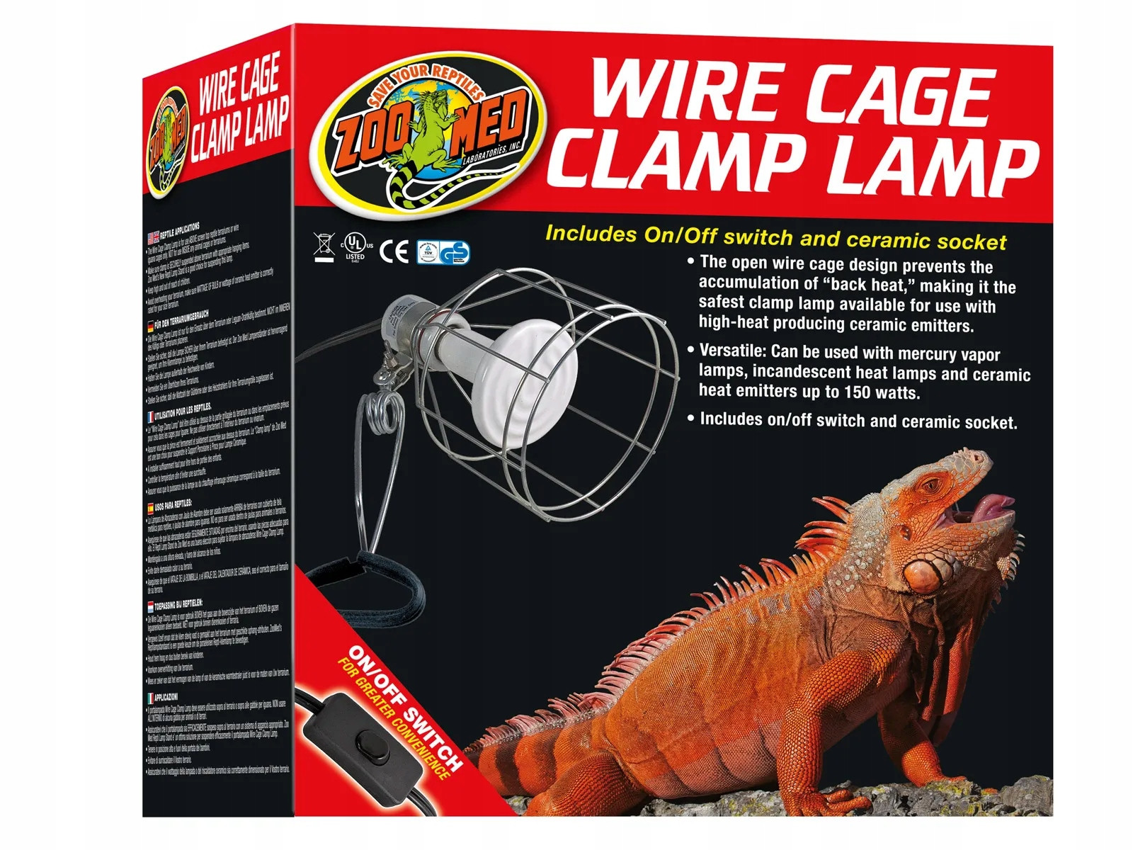 Upínací svítidlo s drátěným stínidlem Wire Cage Clamp Lamp LF-10E ZooMed
