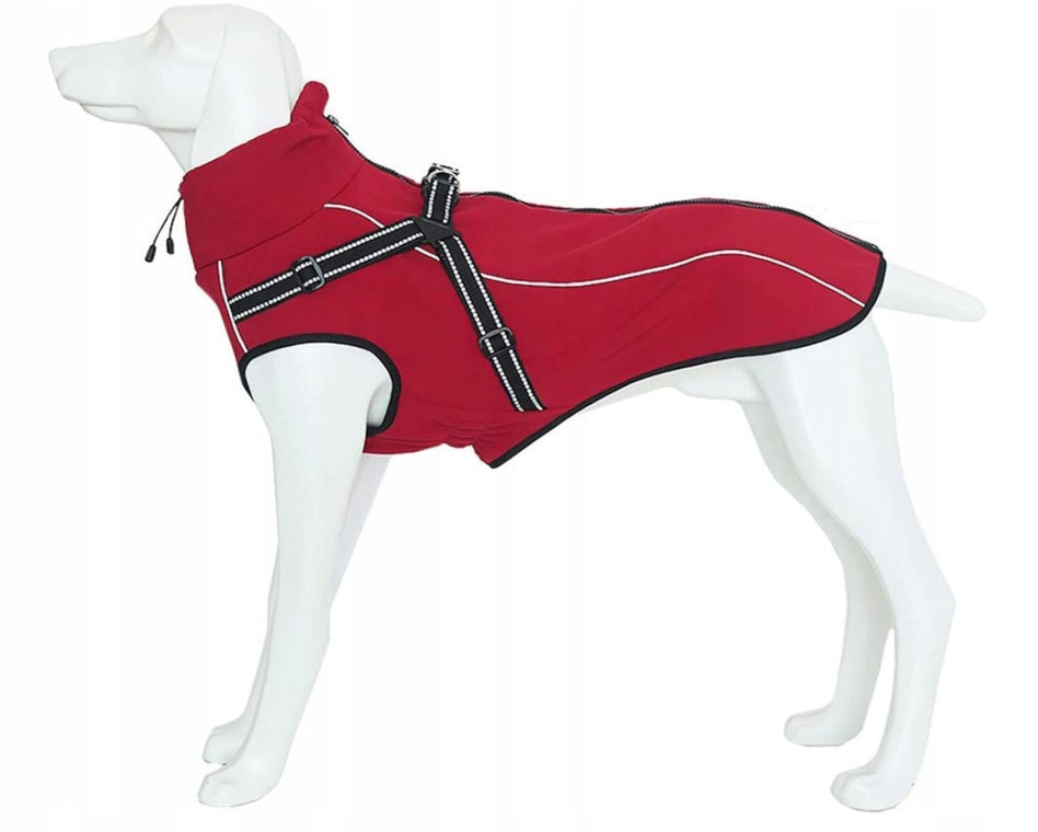 Bunda Morezi pro psy s vysokým límcem – Červená, Velikost S