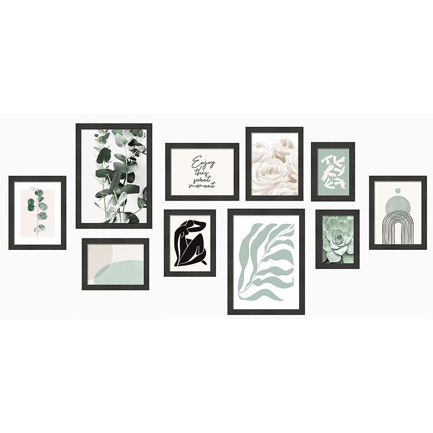 Sada fotorámečků mdf 10-dílný m1126 charcoal black