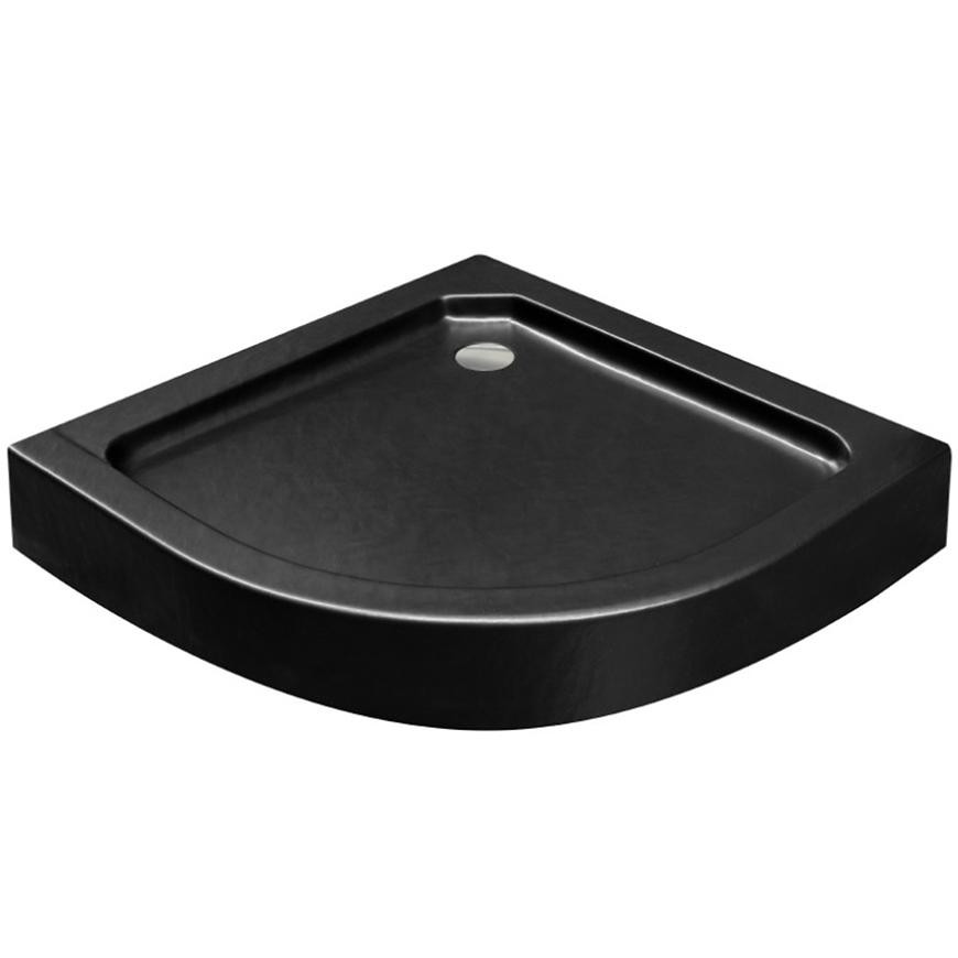 Sprchová vanička čtvrtkruhová Alex Stone Effect New 90x90 černá