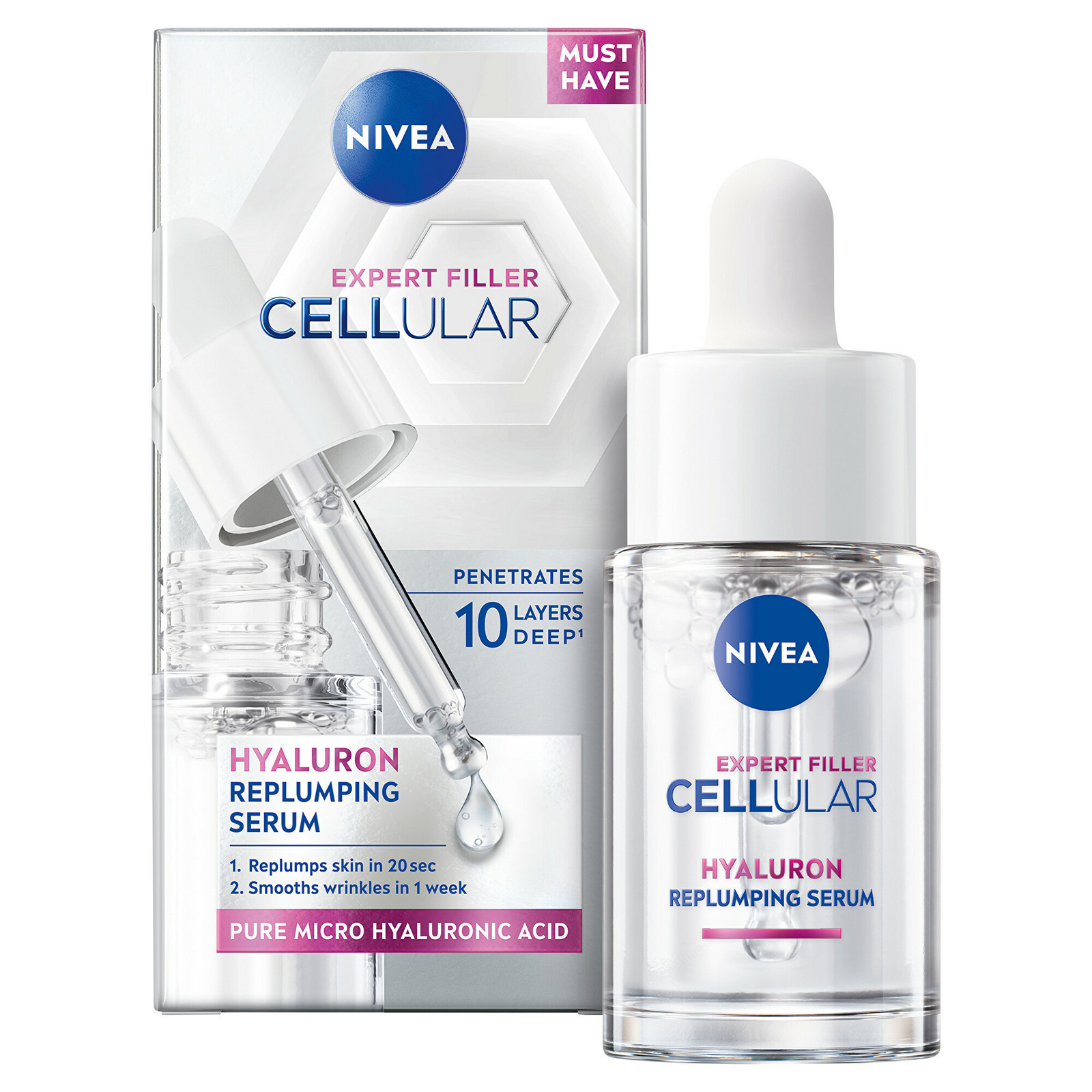 Nivea Hydratační sérum proti vráskám Cellular Expert Filler Hyaluron 15 ml