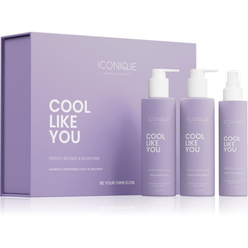 ICONIQUE Professional COOL LIKE YOU Perfect Blonde & Silver Violet sada neutralizující žluté tóny