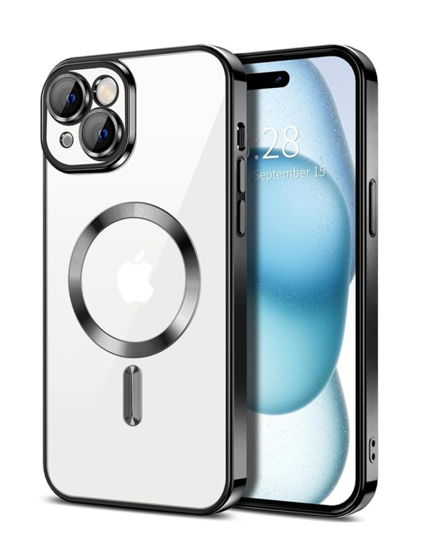 Kryt Techsuit Luxury Crystal MagSafe iPhone 15 černý 136605