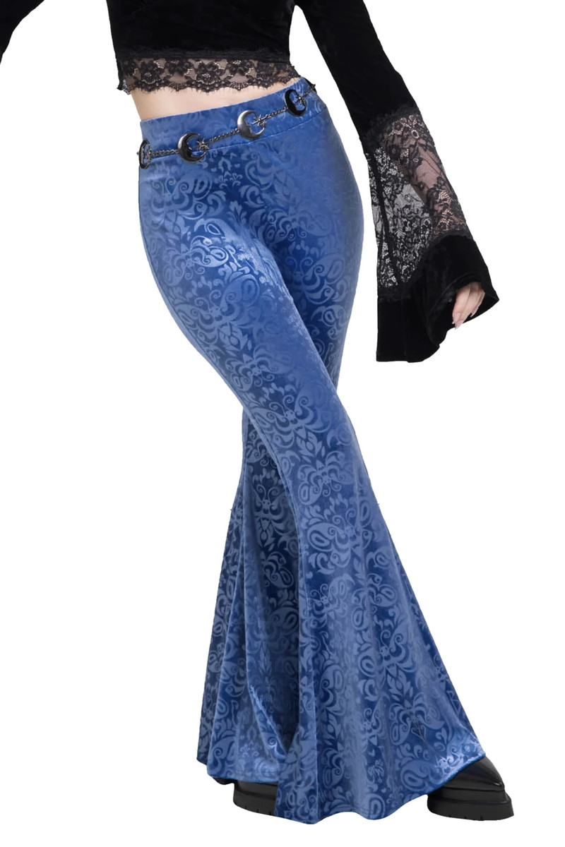 kalhoty dámské (legíny) KILLSTAR x CORPSE BRIDE - Whimsy Flutter Flares - Blue XS