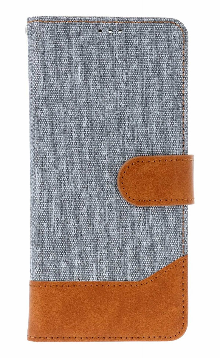 Pouzdro TopQ Jeans Xiaomi Redmi Note 14 5G knížkové šedé 136185