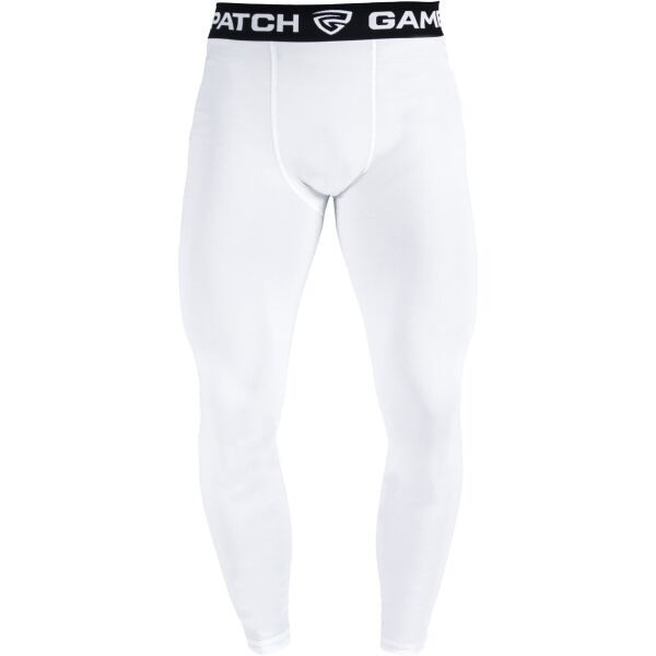 GAMEPATCH COMPRESSION PANTS Kompresní unisex legíny, bílá, velikost