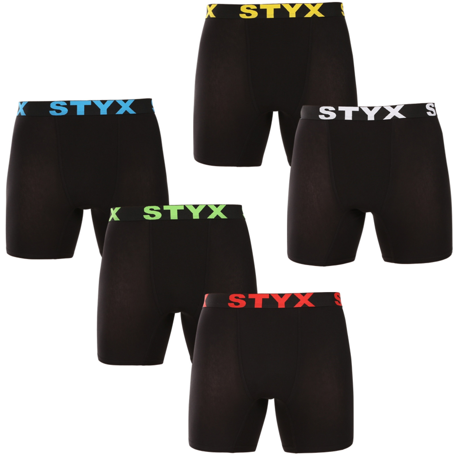5PACK pánské boxerky Styx long sportovní guma černé (5UN9601) XL, trenky / trenýrky