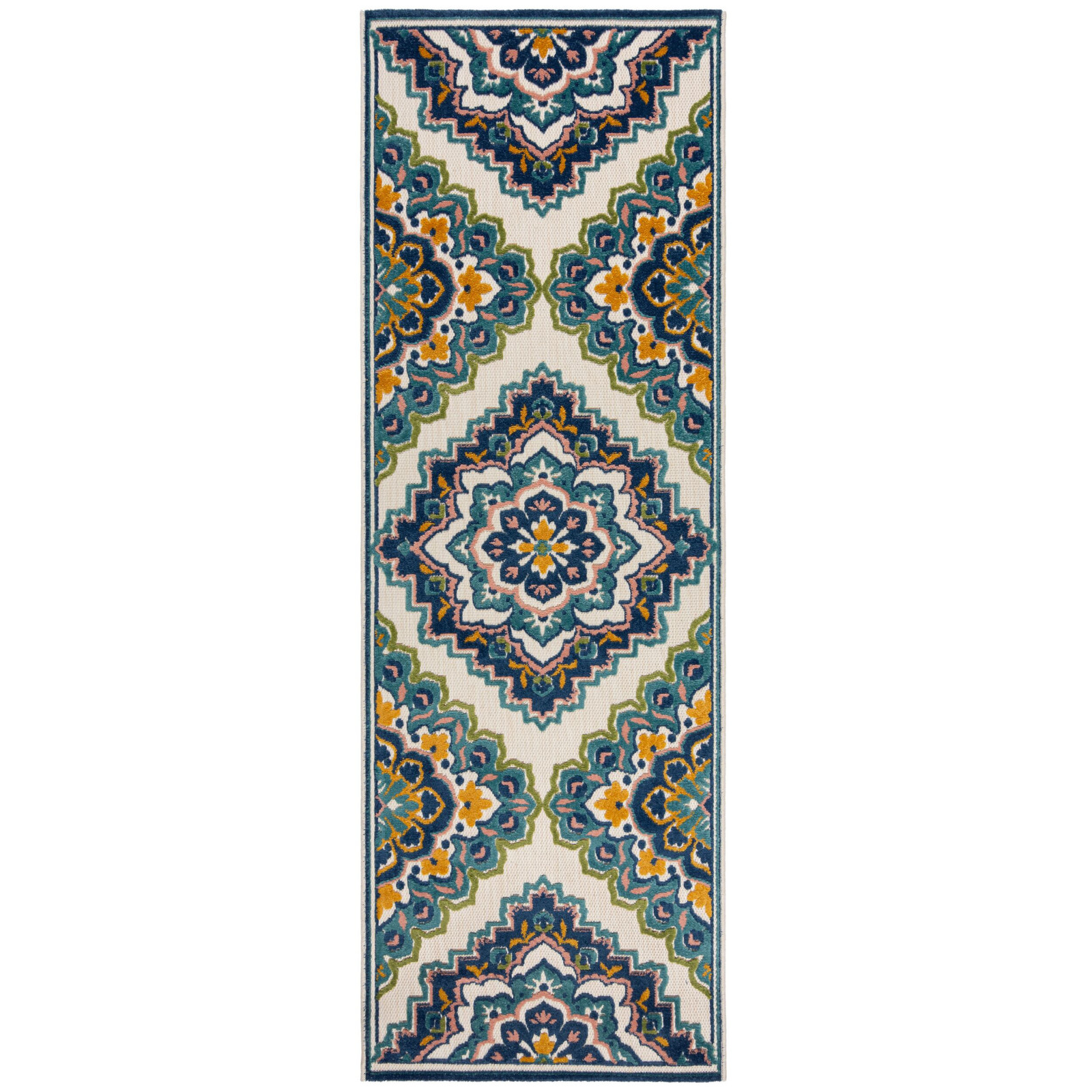 Běhoun Miami Beach Floral Blue – na ven i na doma - 80x230 cm Flair Rugs koberce