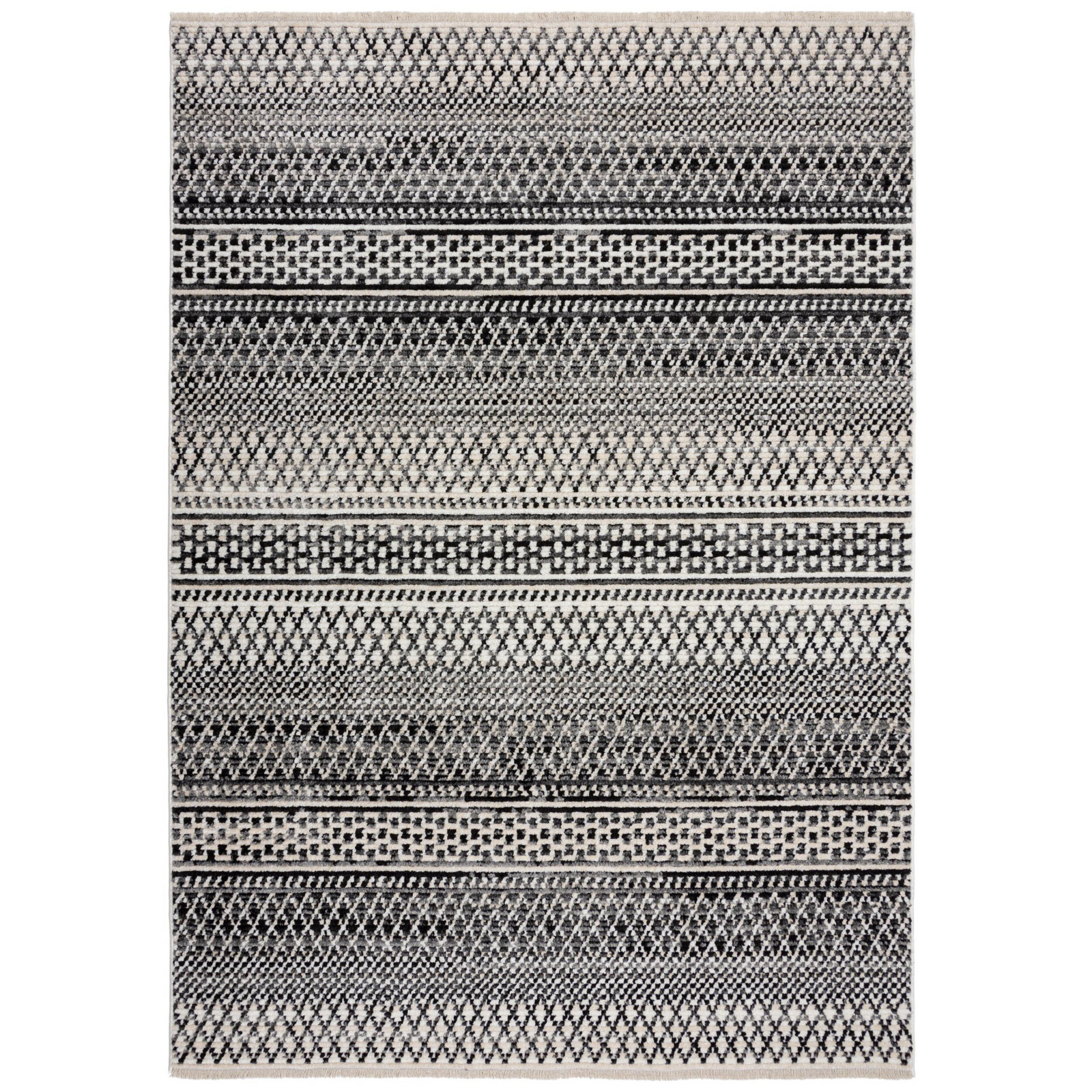 Kusový koberec Santiago Camino Black/White - 120x160 cm Flair Rugs koberce