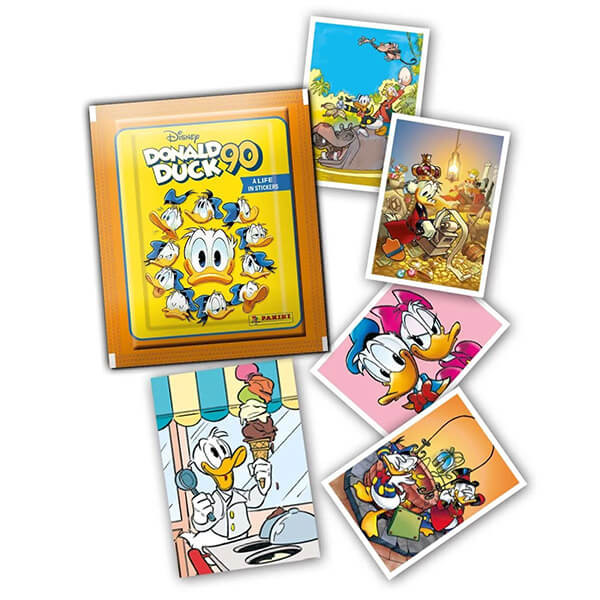 Donald Duck 90 Years Anniversary - 4 ks samolepek + 1 karta