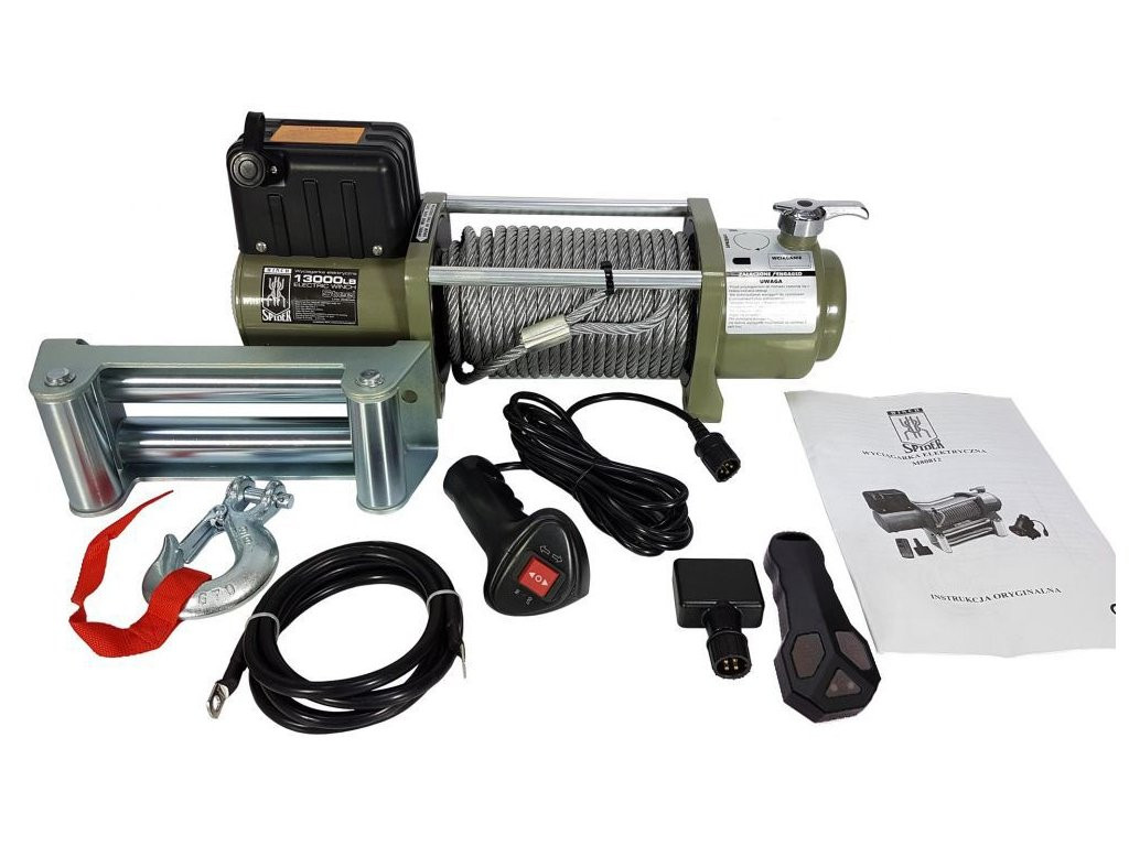 SPIDER WINCH Elektrický lanový naviják 12 V 5897 kg s dálkovým ovládáním