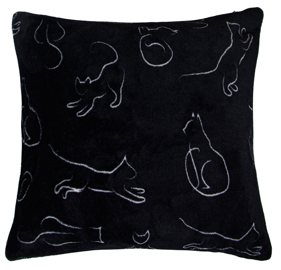 Polštář KITTENS černá 40x40cm mikrovlákno Varianta: Povlak na polštář, 40x40 cm