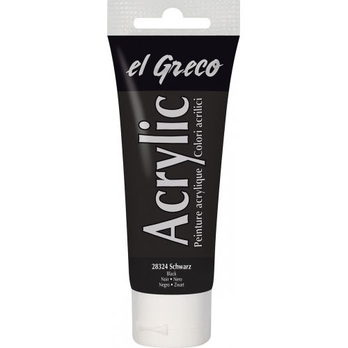 Akrylová barva EL GRECO 75 ml ČERNÁ