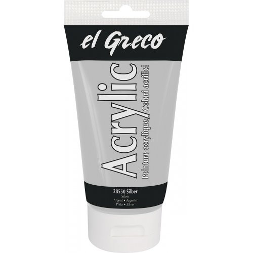 Akrylová barva EL GRECO 150 ml stříbrná