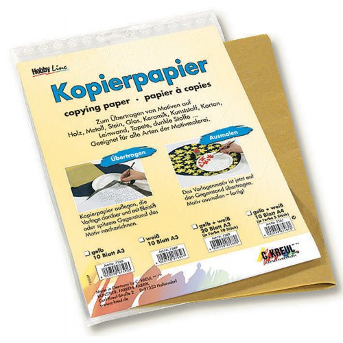 Kopírovací papír pro přenos motivů na tmavé povrchy - žlutý, 10 listů, A3