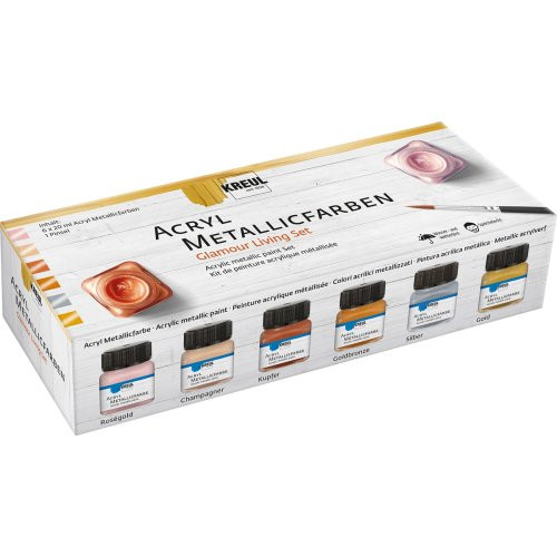 Sada Akrylová barva metalická KREUL GLAMOUR LIVING 6 x 20 ml