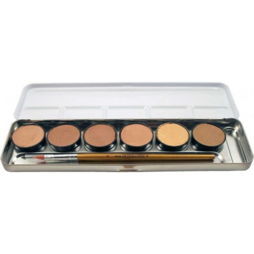 Sada 6 barev na obličej v tělových odstínech v kovové paletě