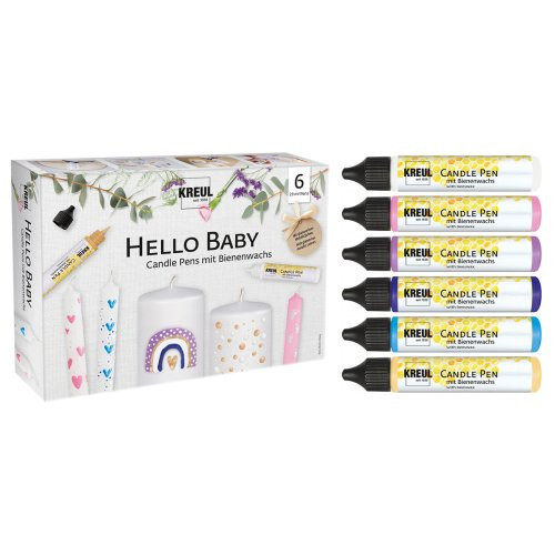 Sada CANDLE PEN KREUL voskové pero pro malování svíček HELLO BABY