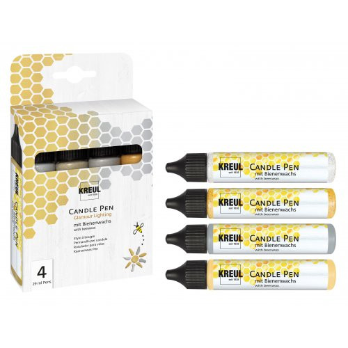 Sada CANDLE PEN KREUL voskové pero pro malování svíček 4 barvy GLAMOUR