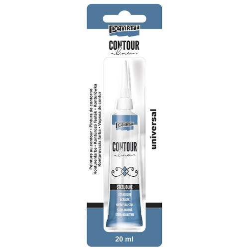 Konturovací liner metalický PENTART 20 ml OCELOVÁ MODRÁ