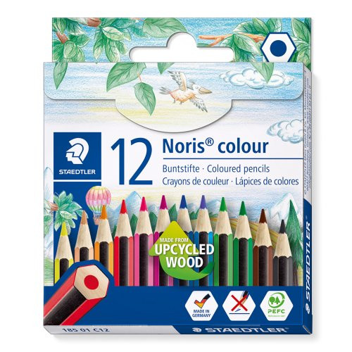 Barevné pastelky Noris Colour 185 - 12 různých barev - šestihranné STAEDTLER