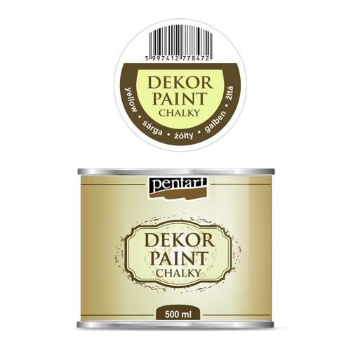 Křídová a dekorační barva PENTART 500 ml ŽLUTÁ